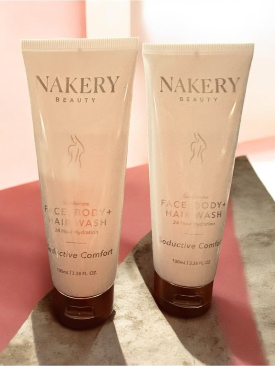 Nakery Beauty Other - Nakery Beauty Face Body + Hair Wash - Cream & Brown total of 2